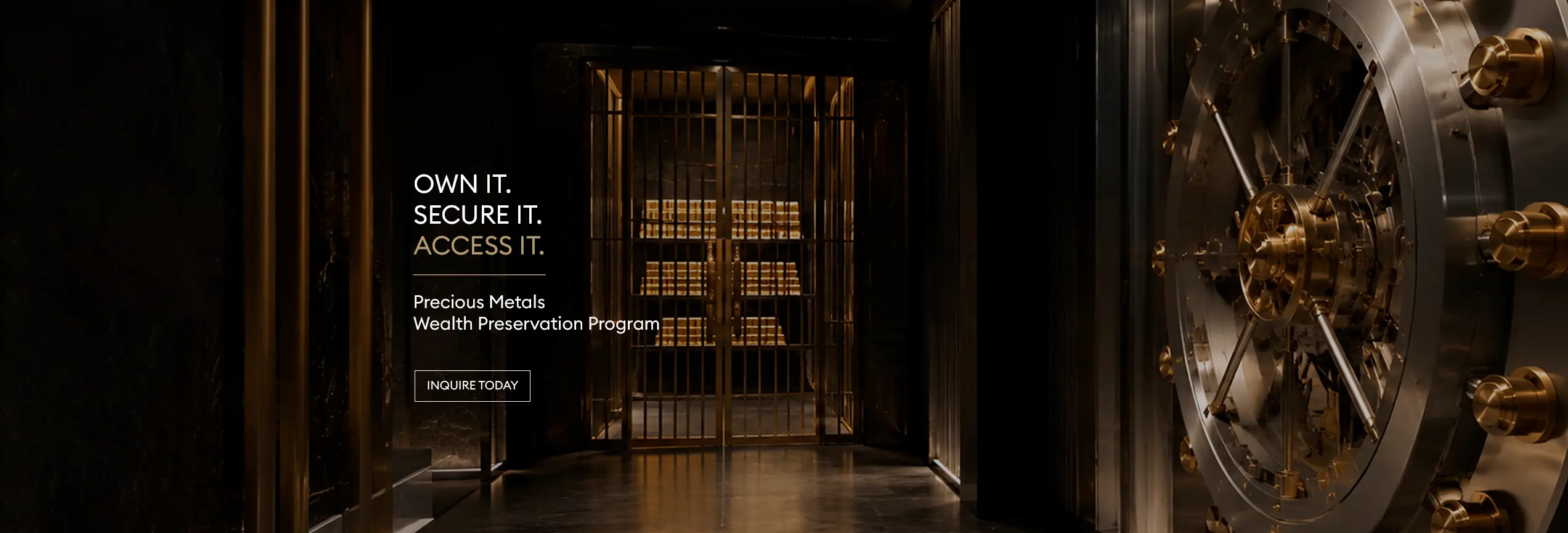 Un unlocked vault, gold bullion bars inside