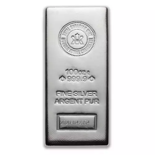 100 oz Silver Bar - Royal Canadian Mint (RCM) - New Design