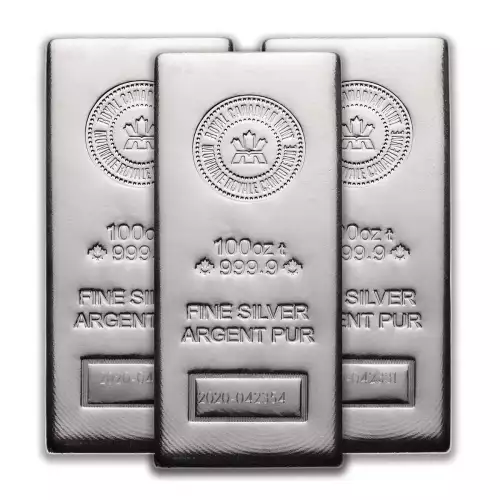 100 oz Silver Bar - Royal Canadian Mint (RCM) - New Design (2)