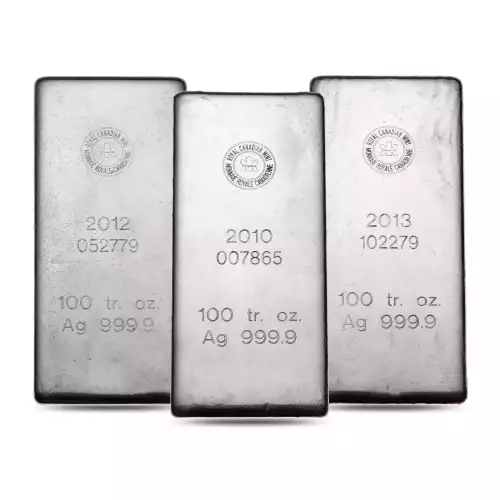 100 oz Silver Bar - Royal Canadian Mint (RCM) - Old Design (2)