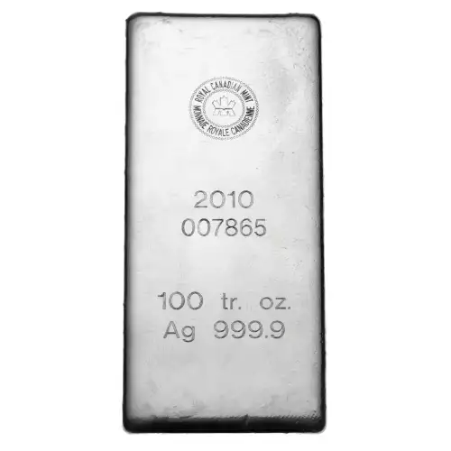 100 oz Silver Bar - Royal Canadian Mint (RCM) - Old Design (5)