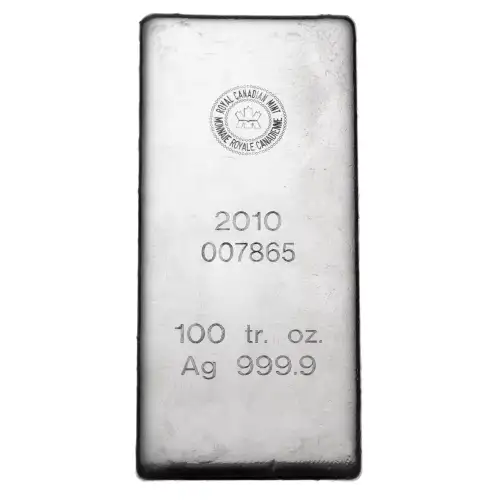 100 oz Silver Bar - Royal Canadian Mint (RCM) - Old Design (5)