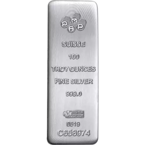 100oz PAMP Cast Silver Bar