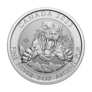 2 oz RCM Silver Sabre-Tooth Cat - 2023 (2)