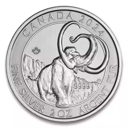 2 oz RCM Silver Wooly Mammoth Silver Coin 