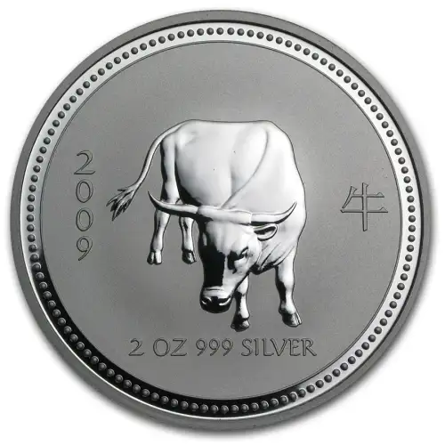 2009 2oz Australian Perth Mint Silver Lunar II: Year of the Ox