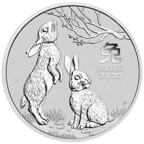 2023 2oz Australian Perth Mint Silver Lunar Series III: Year of the Rabbit (2)