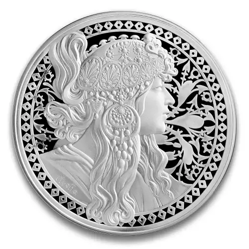 5 oz Silver Round - Art Nouveau Brunette (2)