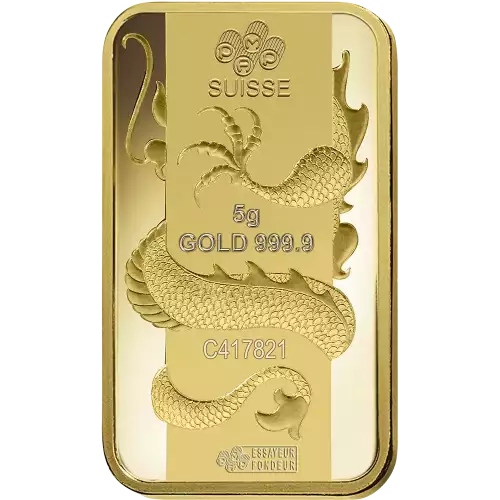 5g PAMP Gold Bar - Lunar Dragon (4)