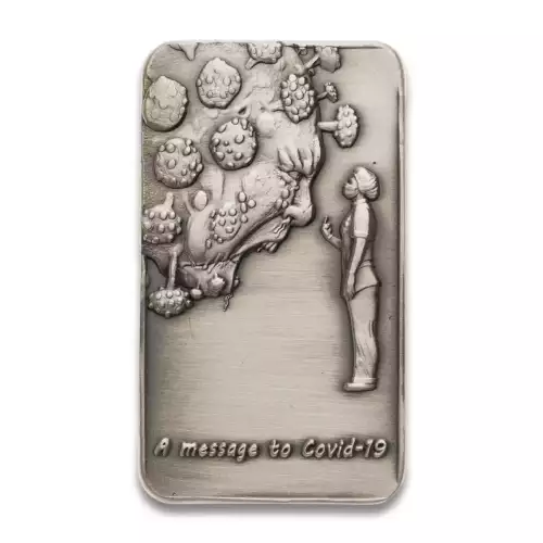 Argentia Silver Art - 3 oz Bar - COVID19 - Antique (4)