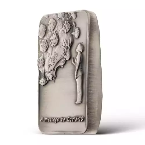 Argentia Silver Art - 3 oz Bar - COVID19 - Antique (2)