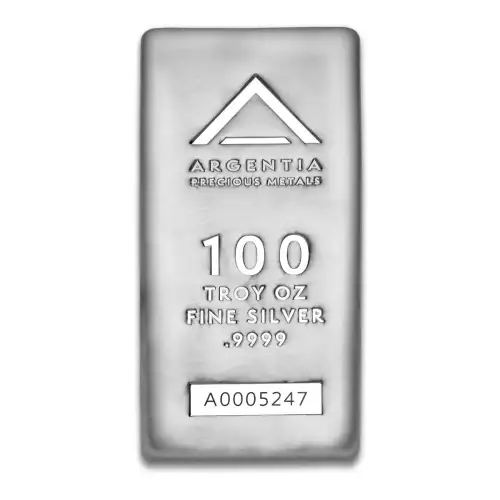 ARGENTIA Silver Bar 100 oz - Poured W/Serial#   (3)