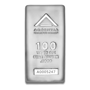 ARGENTIA Silver Bar 100 oz - Poured W/Serial#   (3)