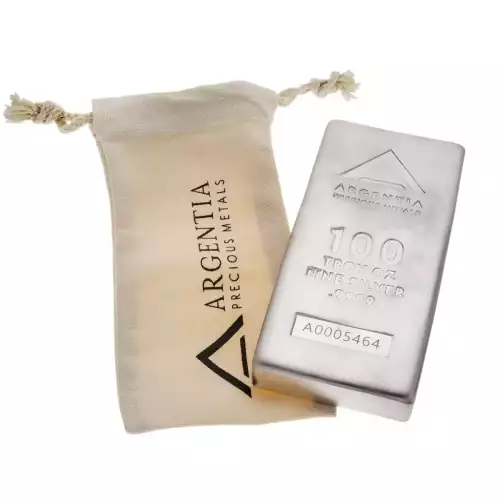 ARGENTIA Silver Bar 100 oz - Poured W/Serial#   (4)