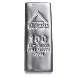 ARGENTIA Silver Bar 100 oz - Poured WO/Serial# 