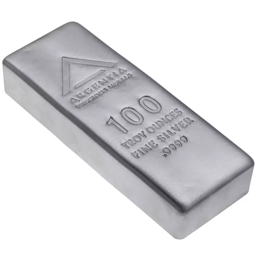 ARGENTIA Silver Bar 100 oz - Poured WO/Serial#  (3)