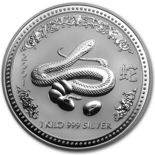 Australian 1 Kilo Silver Year of the Snake - 2001 (2)