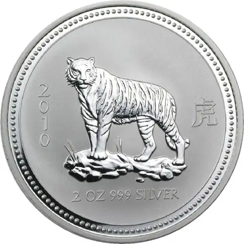 Australian 2oz Silver Lunar Year of the Tiger - 2010