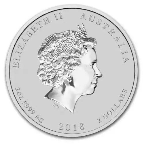 Australian 2oz Silver Year of the Dog w/Colour - 2018