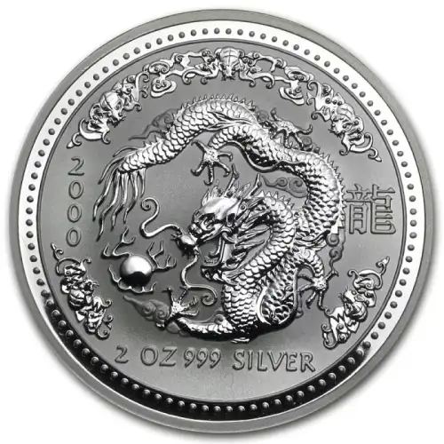 Australian 2oz Silver Year of the Dragon - 2000 (2)