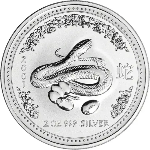 Australian 2oz Silver Year of the Snake - 2001 (2)