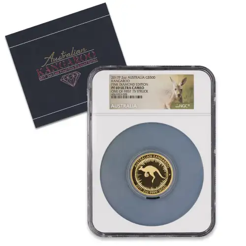 Australian Kangaroo Gold Coin Pink Diamond Edition , 2 oz - 2017 (4)
