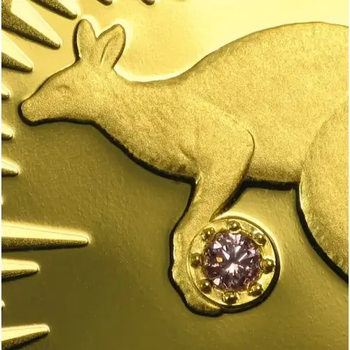 Australian Kangaroo Gold Coin Pink Diamond Edition , 2 oz - 2017 (5)