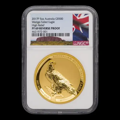 Australian (NGC Graded) 'Proof High Relief' Wedge-Tailed Eagle Gold Coin, 5 oz - 2017 (4)