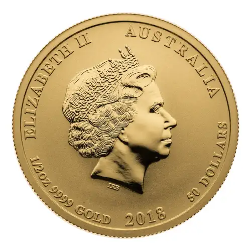 Australian Perth Mint Gold Lunar - Year of the Dog, 1/2 oz - 2018  (2)