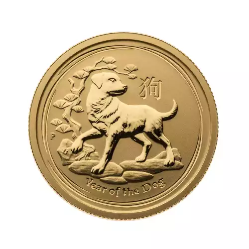 Australian Perth Mint Gold Lunar - Year of the Dog, 1/4 oz - 2018 (2)
