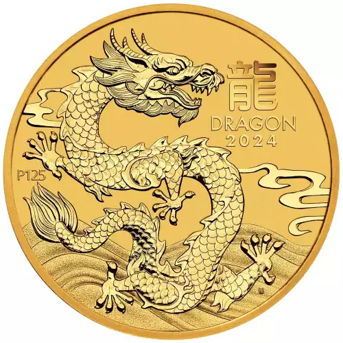 Australian Perth Mint Gold Lunar - Year of the Dragon, 1 oz - 2024 (2)