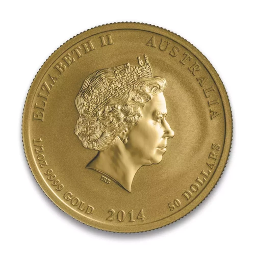 Australian Perth Mint Gold Lunar - Year of the Horse, 1/2 oz - 2014 (2)