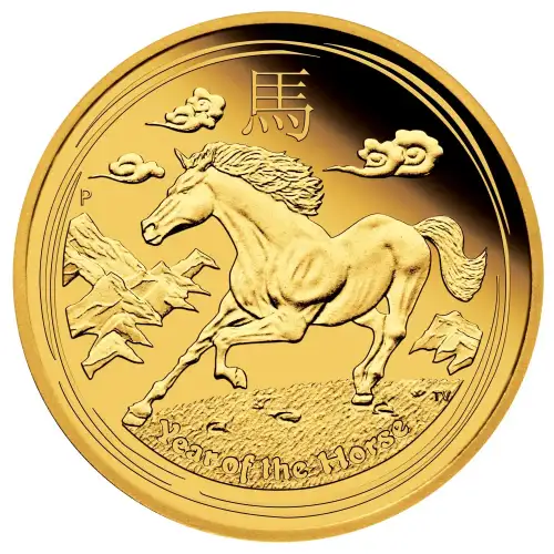 Australian Perth Mint Gold Lunar - Year of the Horse, 10 oz - 2014 (2)