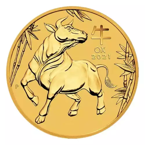Australian Perth Mint Gold Lunar - Year of the OX, 1/4 oz - 2021