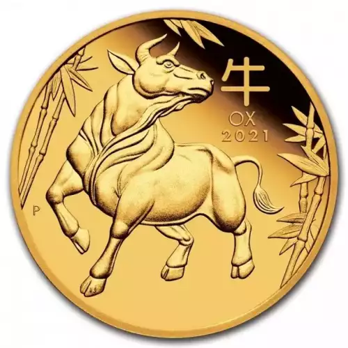 Australian Perth Mint Gold Lunar - Year of the OX, 1 oz - 2021