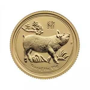 Australian Perth Mint Gold Lunar - Year of the Pig, 1/10 oz - 2019 (2)