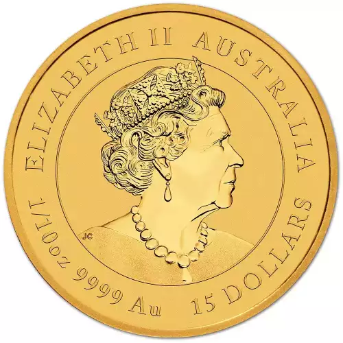 Australian Perth Mint Gold Lunar - Year of the Rabbit, 1/10 oz - 2023 (2)