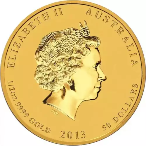 Australian Perth Mint Gold Lunar - Year of the Snake, 1/2 oz - 2013  (3)