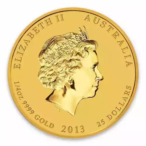 Australian Perth Mint Gold Lunar - Year of the Snake, 1/4 oz - 2013