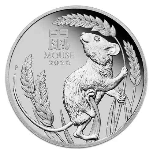 Australian Perth Mint Platinum Coin Lunar Series: Year of the Mouse, 1oz - 2020