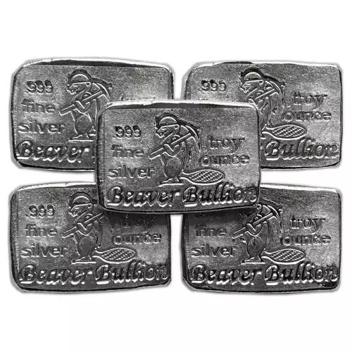 Beaver Bullion - 1 oz  Silver Bar  (3)