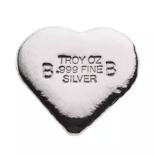 Beaver Bullion - 1 oz  Silver Heart