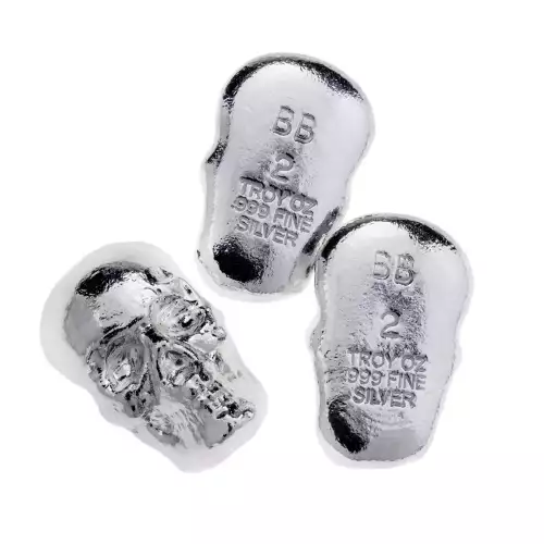 Beaver Bullion - 2 oz Silver Skull (3)