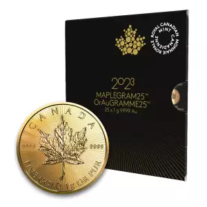 Canadian Gold Maple Leaf, 1 gram 9999 (MapleGram25) - Backdated