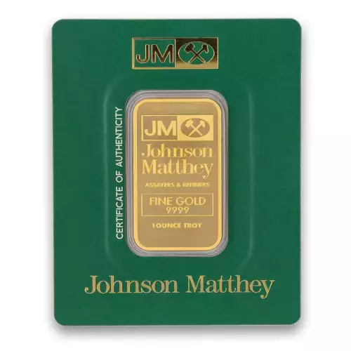 Johnson Matthey Gold Bar w/Assay Card, 1oz .9999 (2)