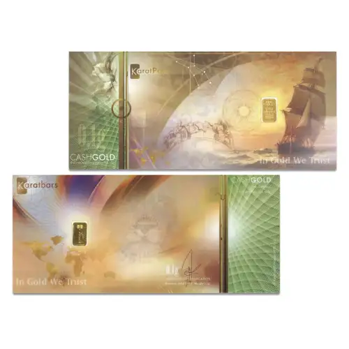 KaratPay Banknote w/Nadir Gold Bar .9999, 1/10th Gram (10)