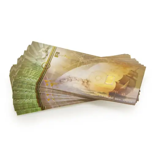KaratPay Banknote w/Nadir Gold Bar .9999, 1/10th Gram (9)