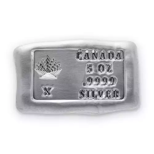 Leaf Silver Bar 5 oz - Poured