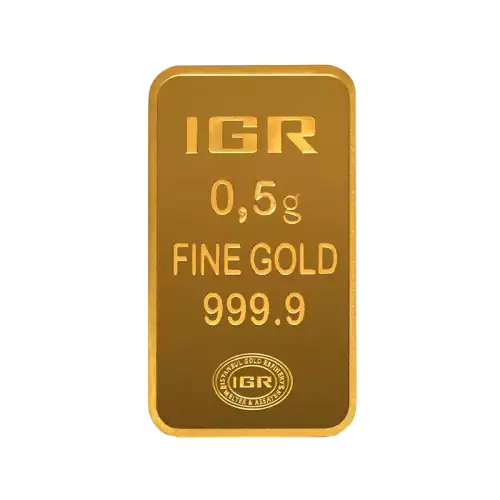 Misc Minted Gold Bar, 1/2 gram