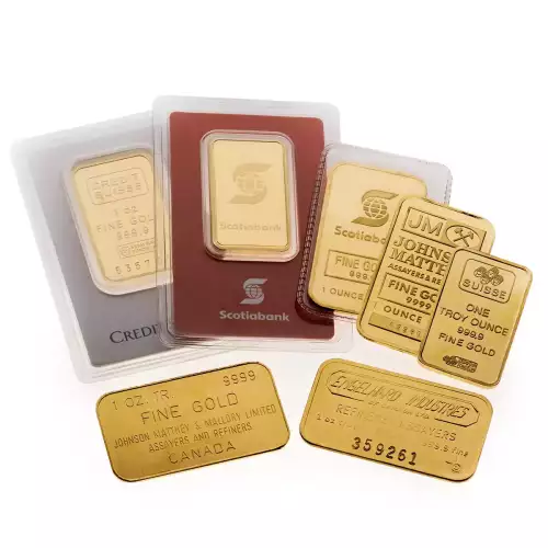 Misc Minted Gold Bar, 1 oz  (5)